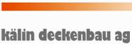 Logo der Kälin Deckenbau AG mit orangefarbenem Balken und grauem Schriftzug