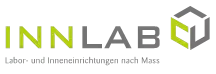 INNLAB Logo mit grünem Akzent und Slogan Labor- und Inneneinrichtungen nach Mass