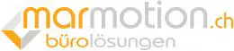 Logo von marmotion.ch bürolösungen in orange-grauer Schrift